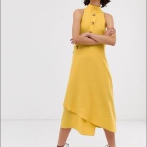 NWT ASOS White asymmetric button through dress